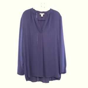 LOFT deep purple long sleeve tunic size XL